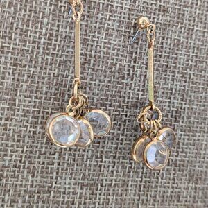 Swarovski Crystal and Gold dDrop Dangle Earrings
